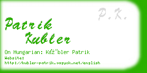 patrik kubler business card